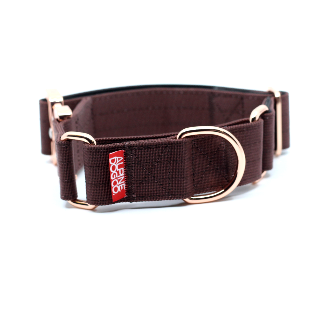 1.5" Luxe Martingale Dog Collar - Chocolate